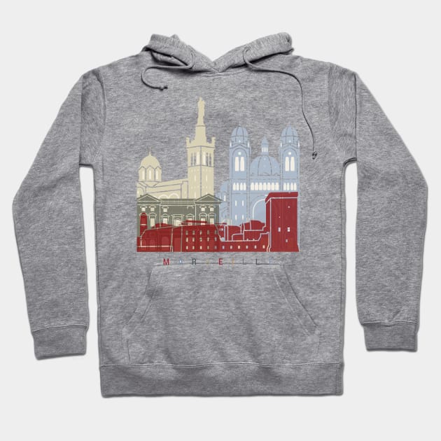 Marseille skyline poster Hoodie by PaulrommerArt